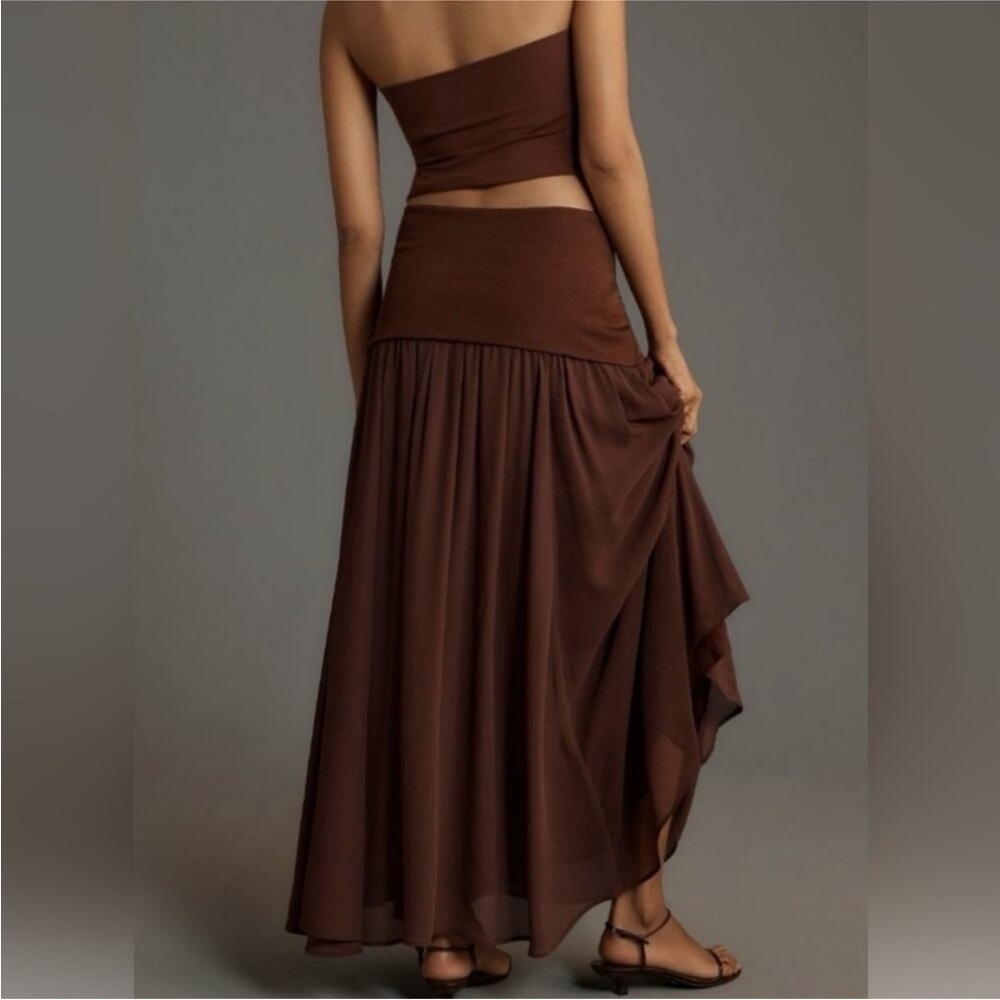 Anthropologie Dropped Yoke-Waist Maxi Skirt size large - Picture 2 of 7